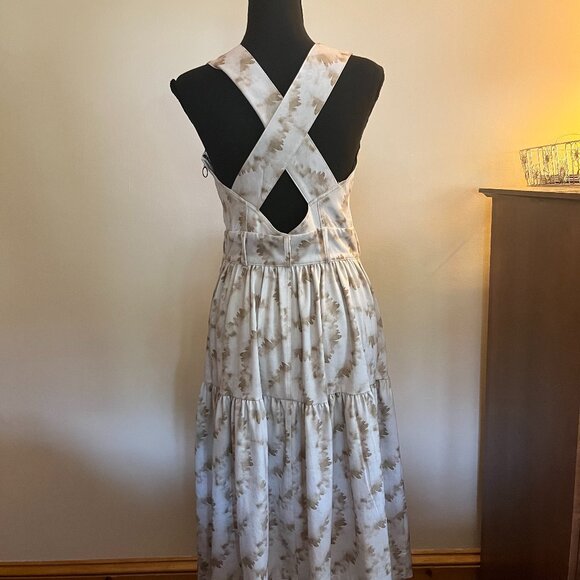 Italian Classic Long Flare and Belted Patterned Dress - Picture 6 of 10